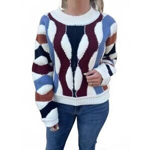 NEW DELUC pieris acrylic blend sweater in ecru